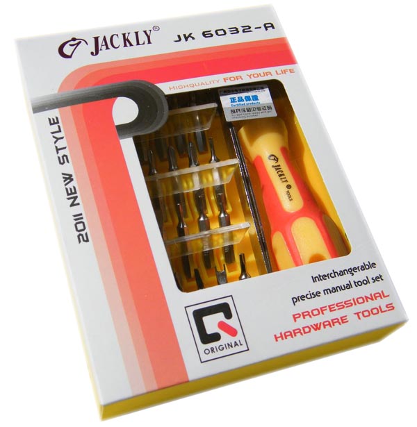 Jackly Kit smontaggio JK-6032B - 29pz per apertura riparazioni smartphone  tablet - Jackly ( Attrezzature Laboratorio - Tools apertura e chiusura )